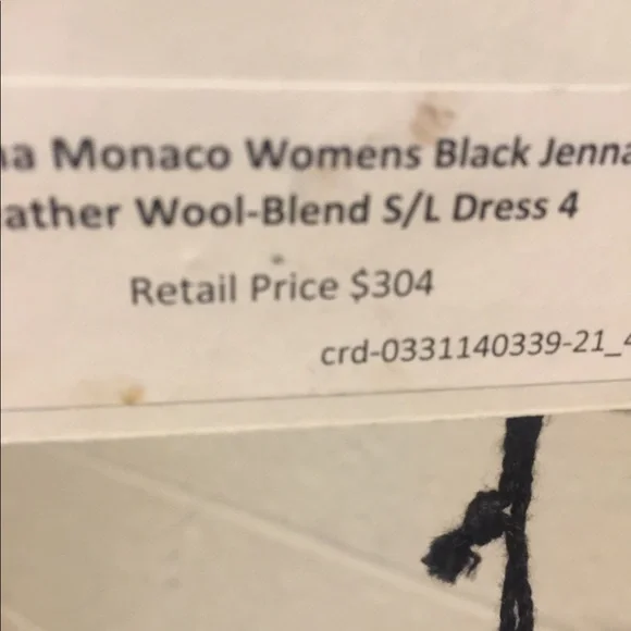 Susana Monaco Black Wool and Genuine Leather Dress NWT Size 4